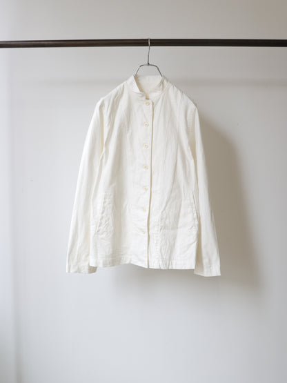 cotton linen stand collar jacket