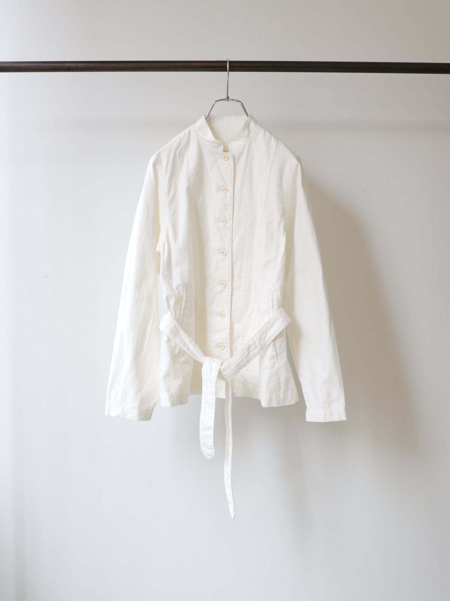 cotton linen stand collar jacket