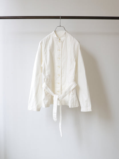 cotton linen stand collar jacket