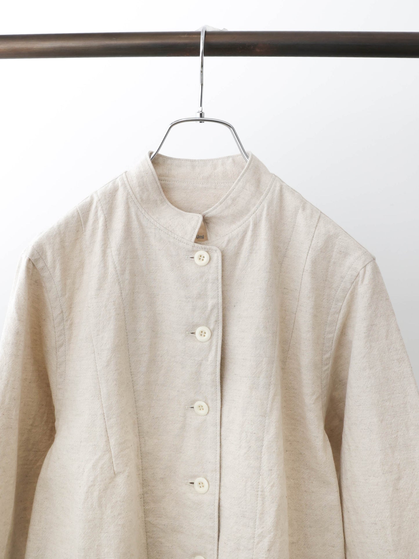 cotton linen stand collar jacket