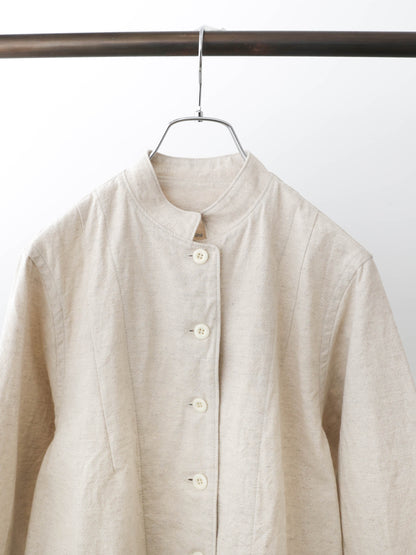 cotton linen stand collar jacket