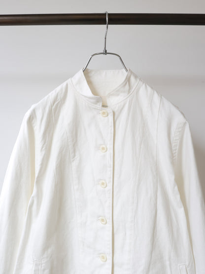 cotton linen stand collar jacket