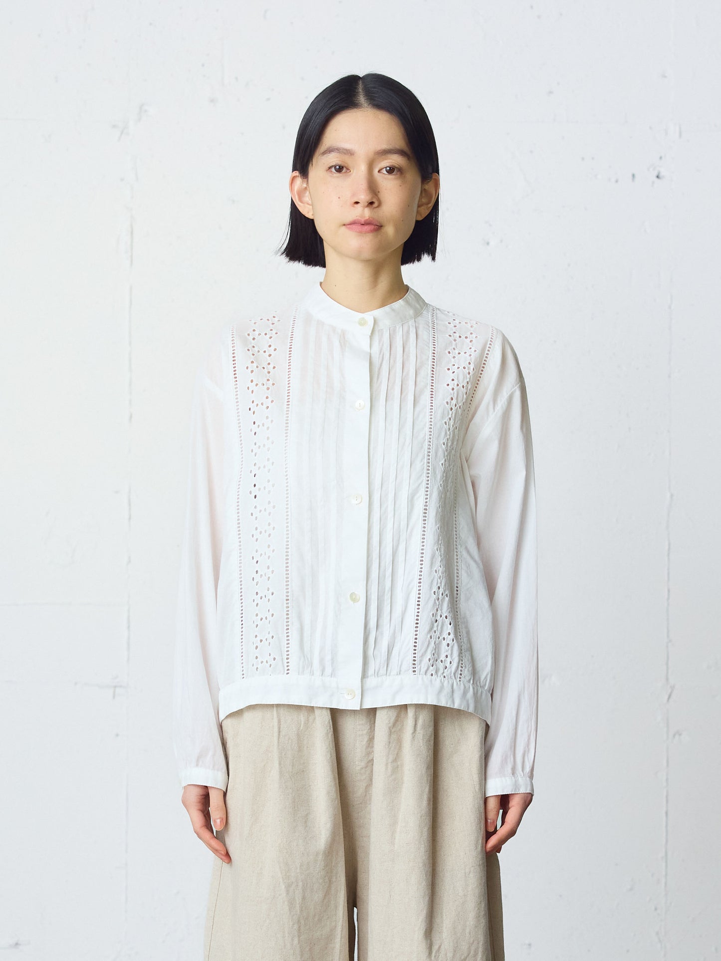 lace blouson shirt