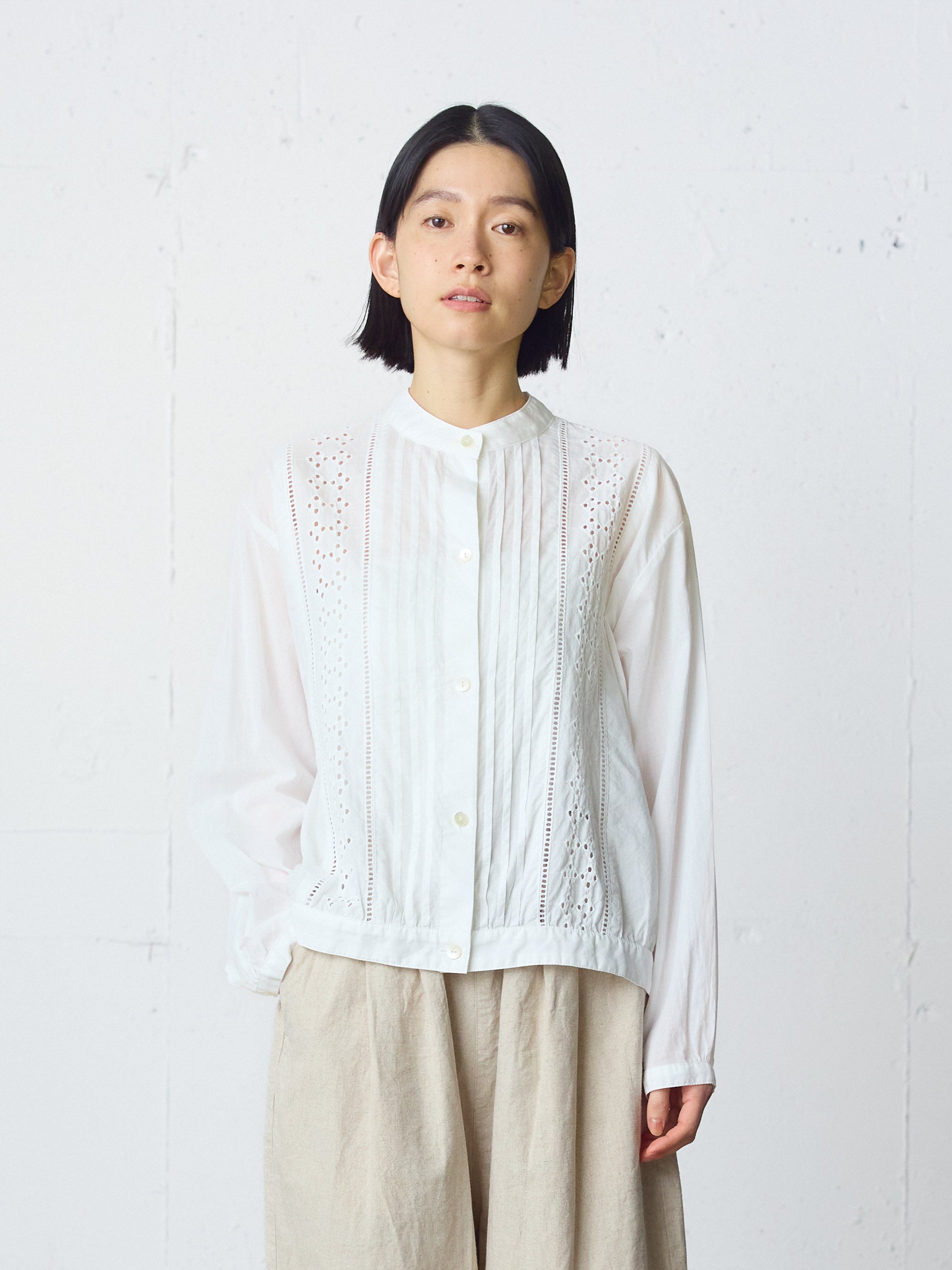lace blouson shirt