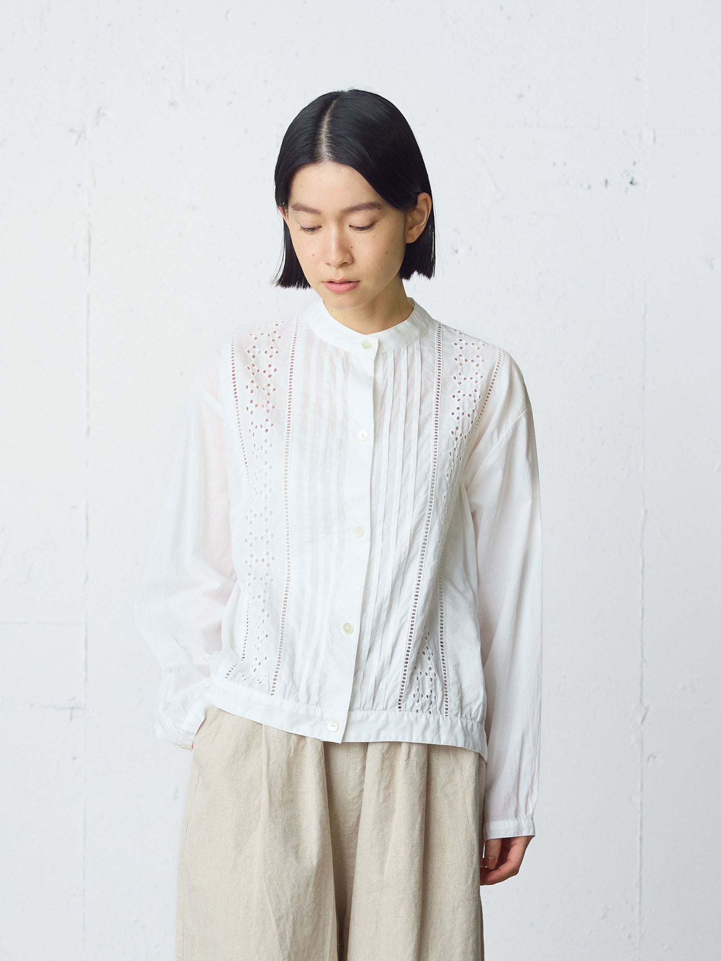 lace blouson shirt