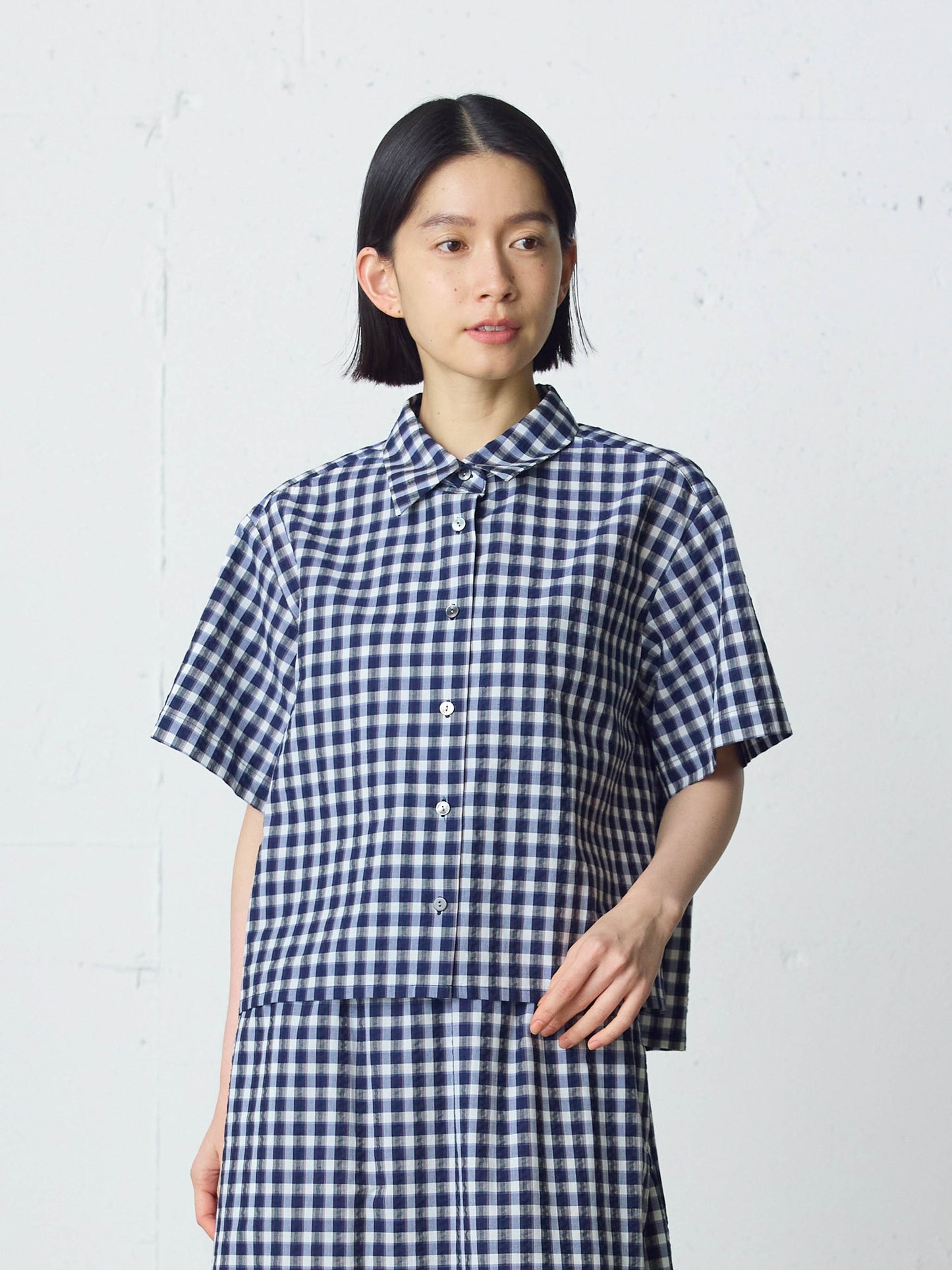 seersucker check shirt