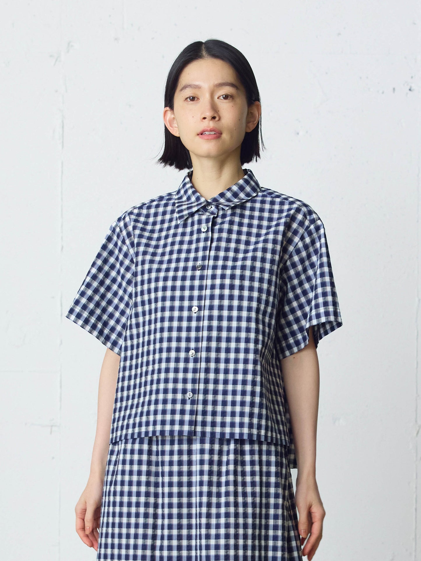 seersucker check shirt