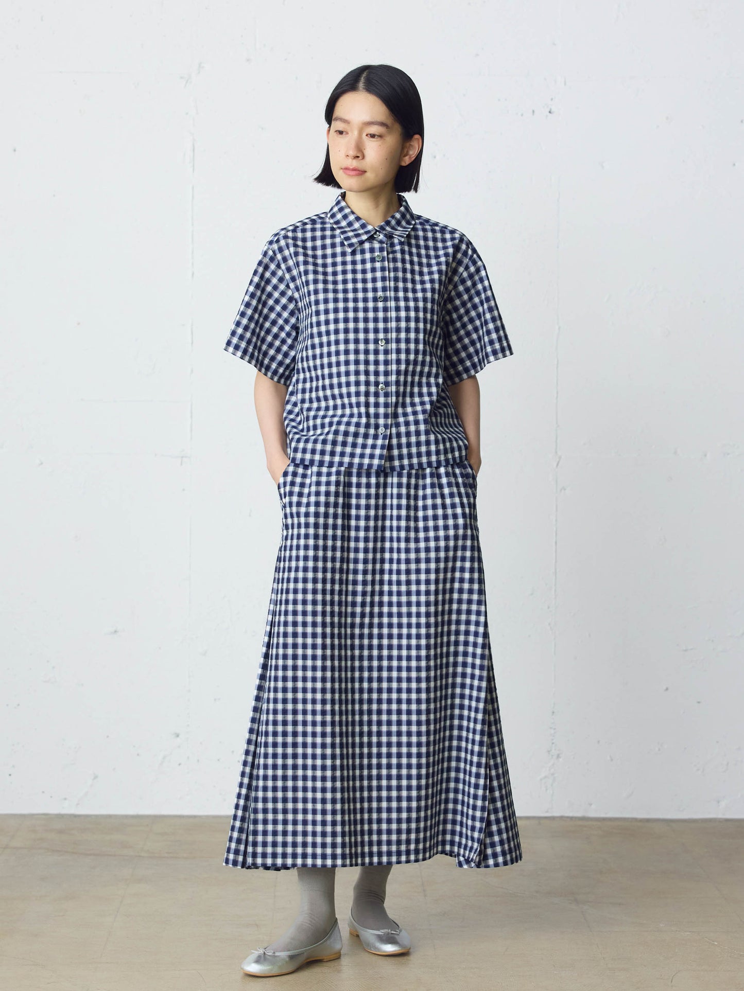 seersucker check shirt