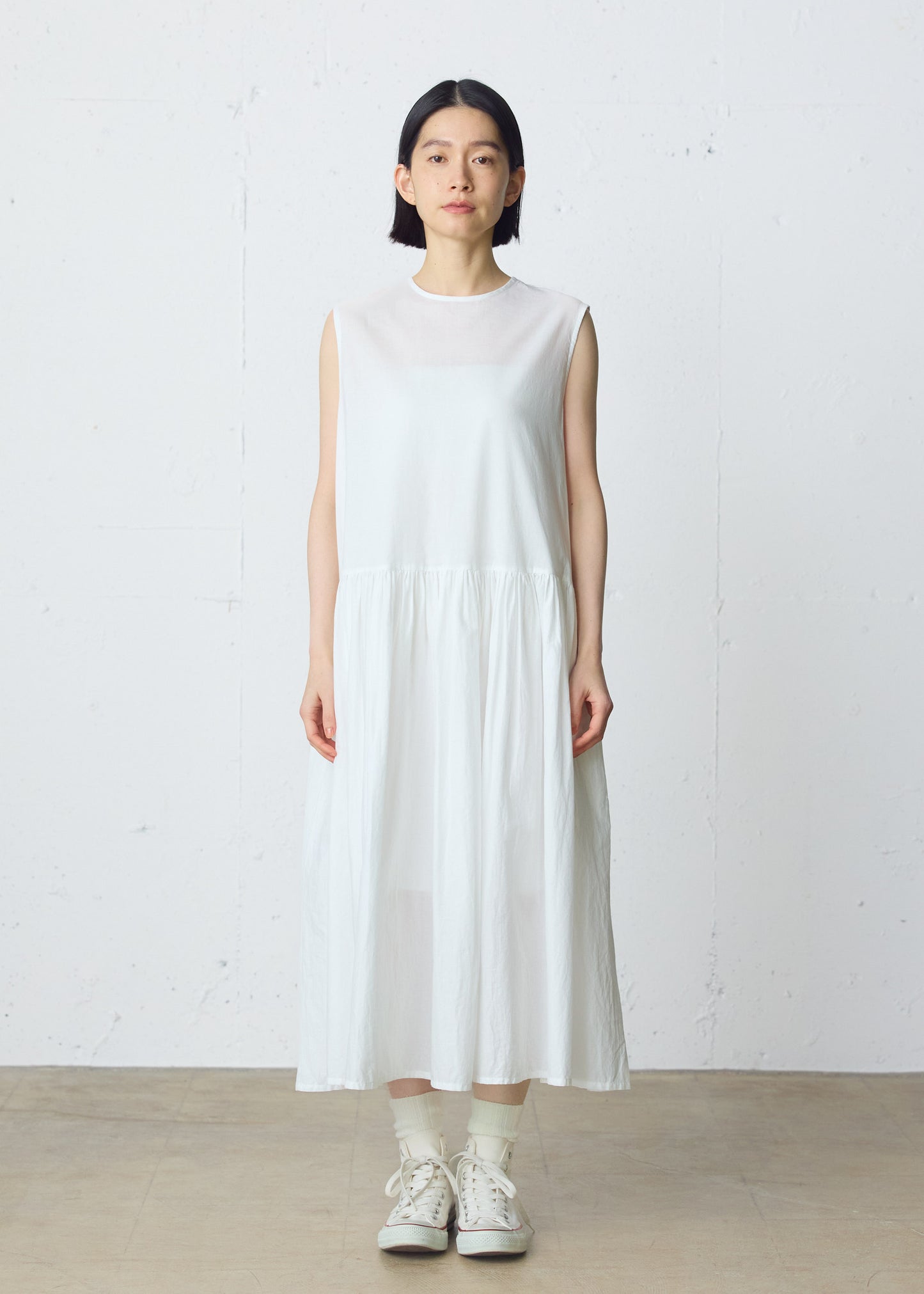 gathered no sleeve one-piece