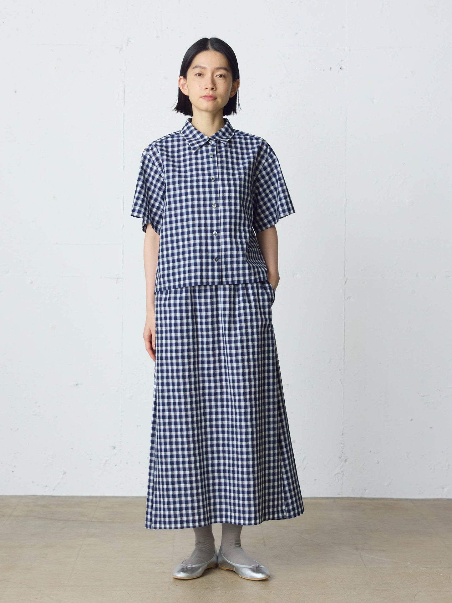 seersucker check shirt