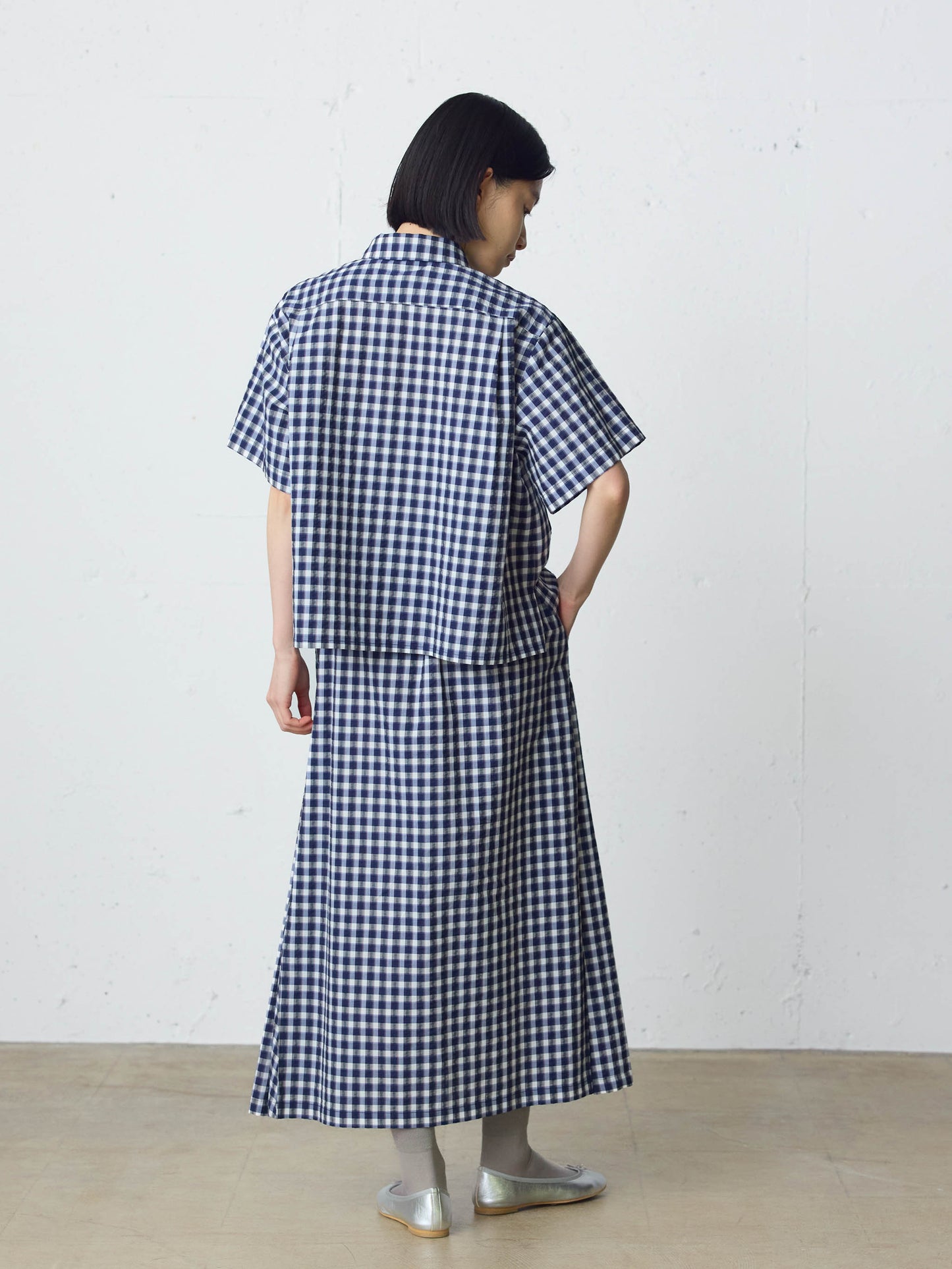 seersucker check shirt