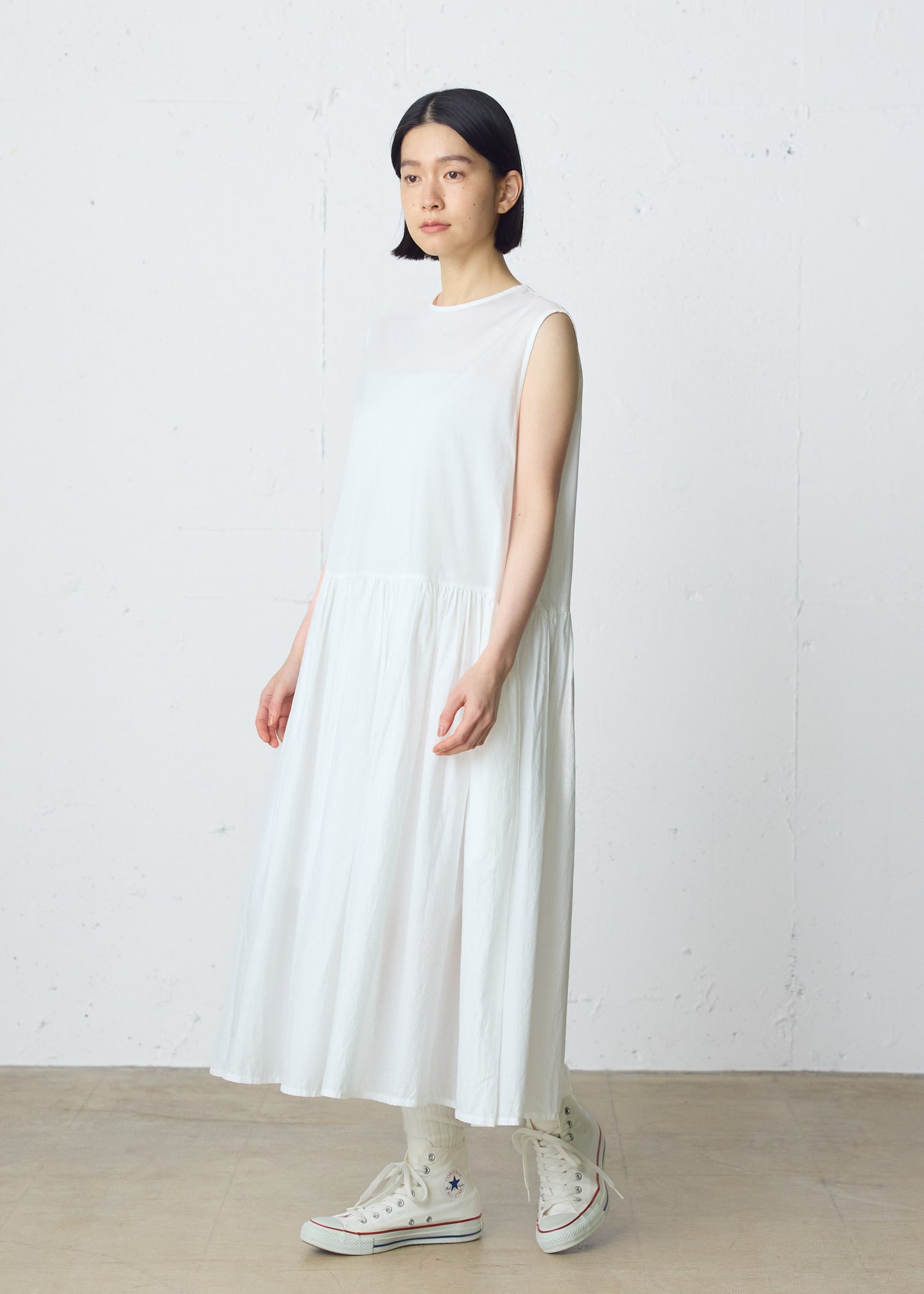 gathered no sleeve one-piece