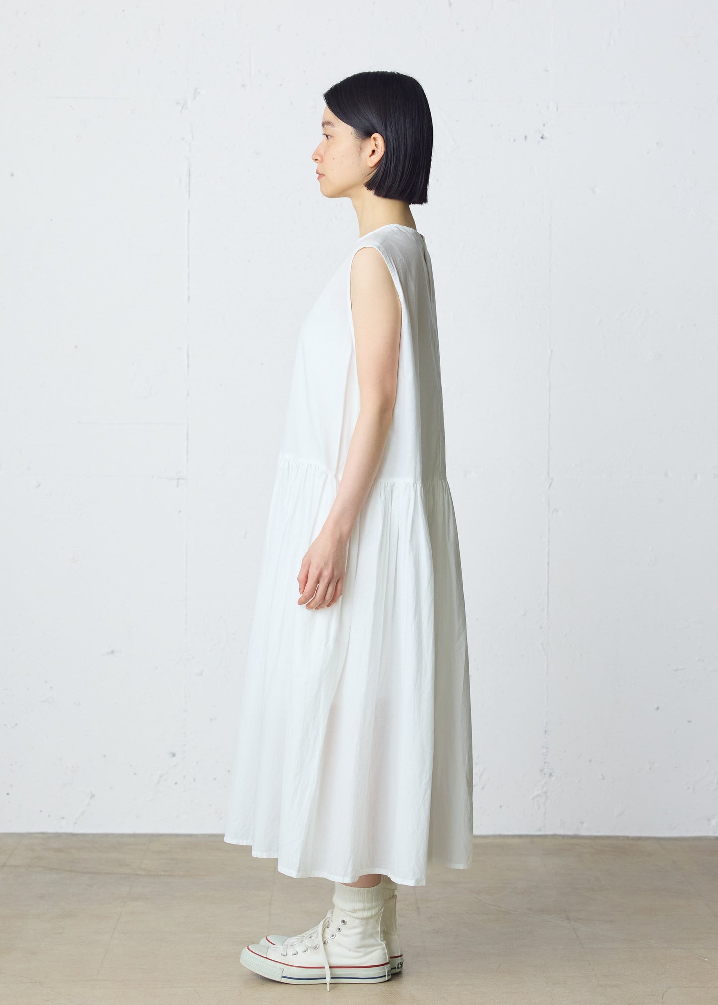 gathered no sleeve one-piece