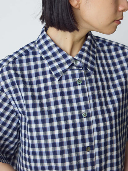 seersucker check shirt