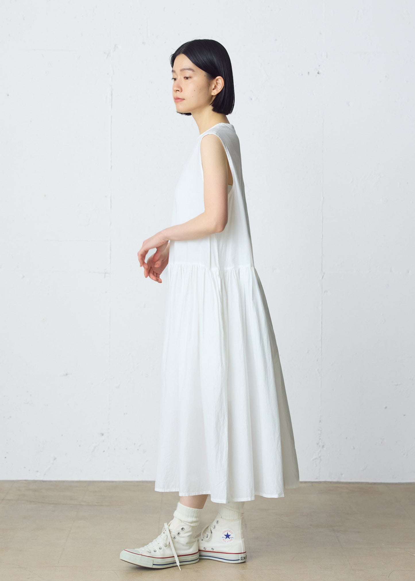 gathered no sleeve one-piece