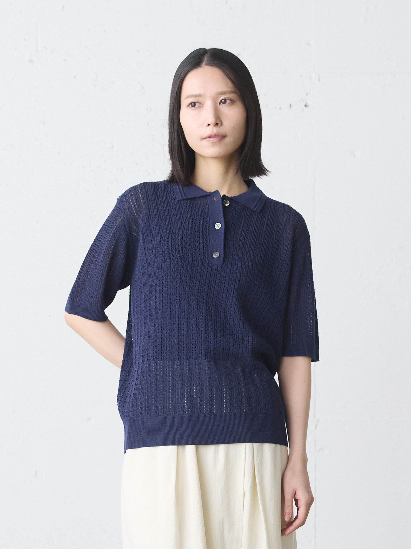 knit polo pullover