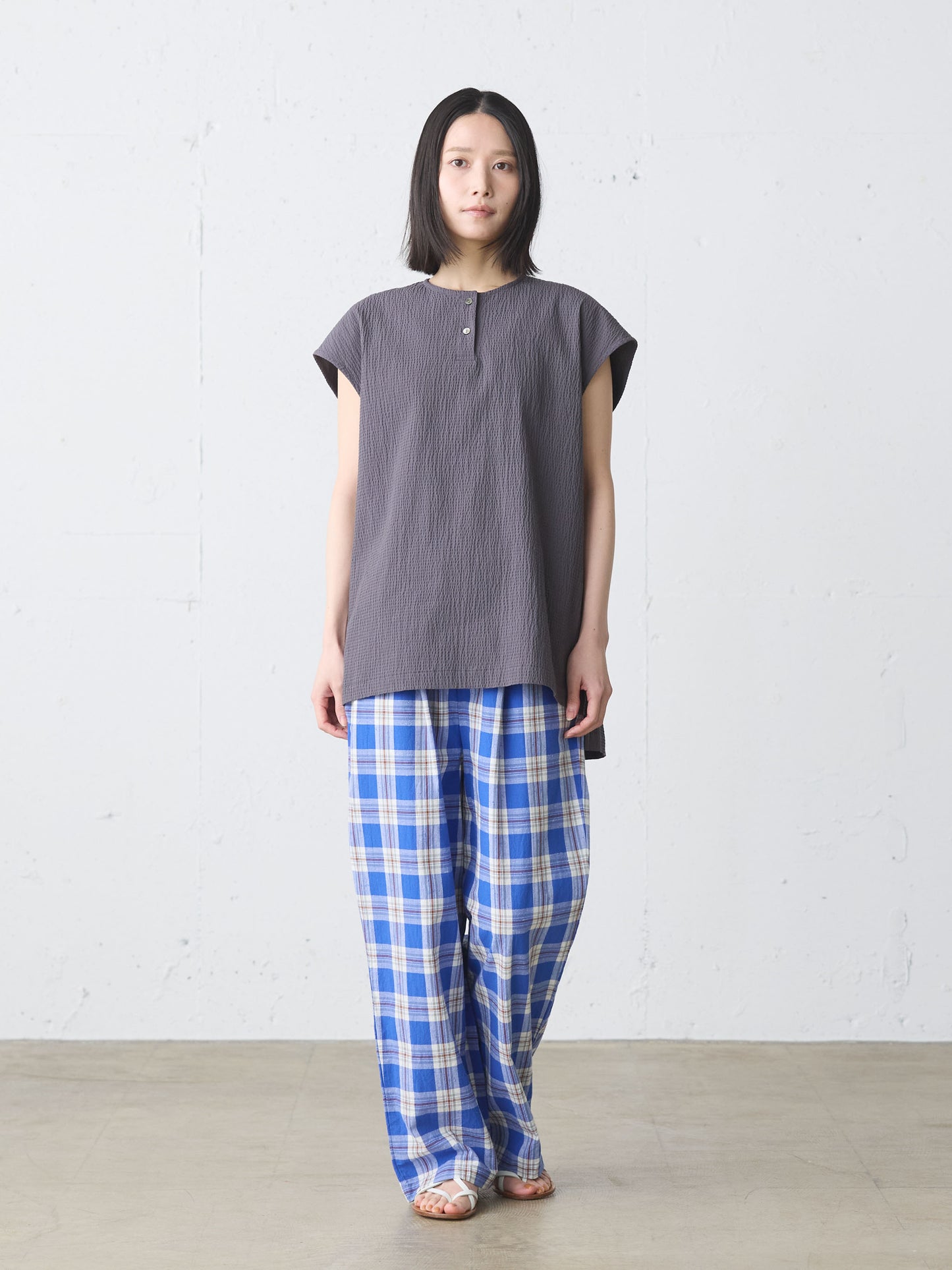 check straight easy pants
