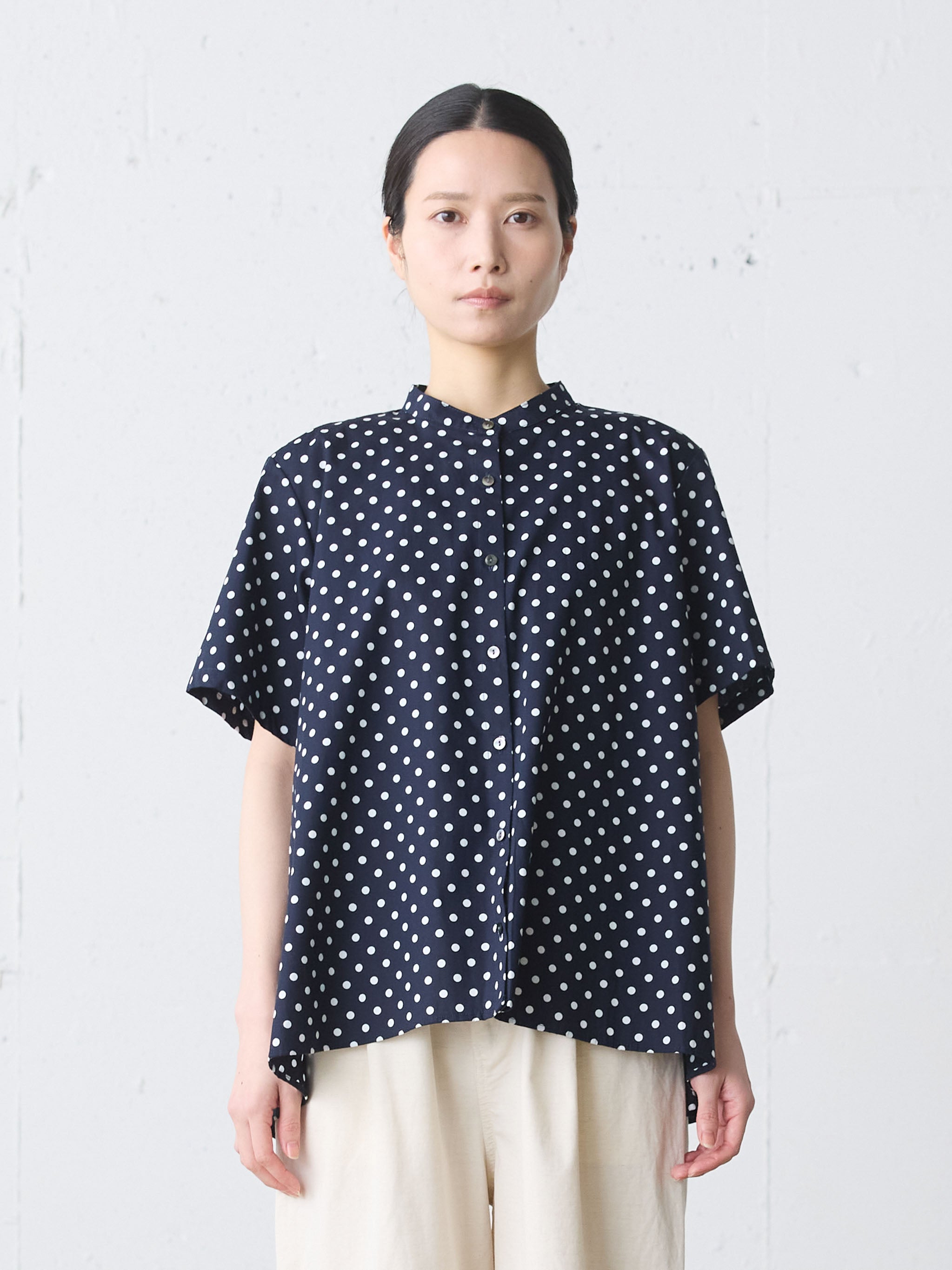 half slv dots A line shirt