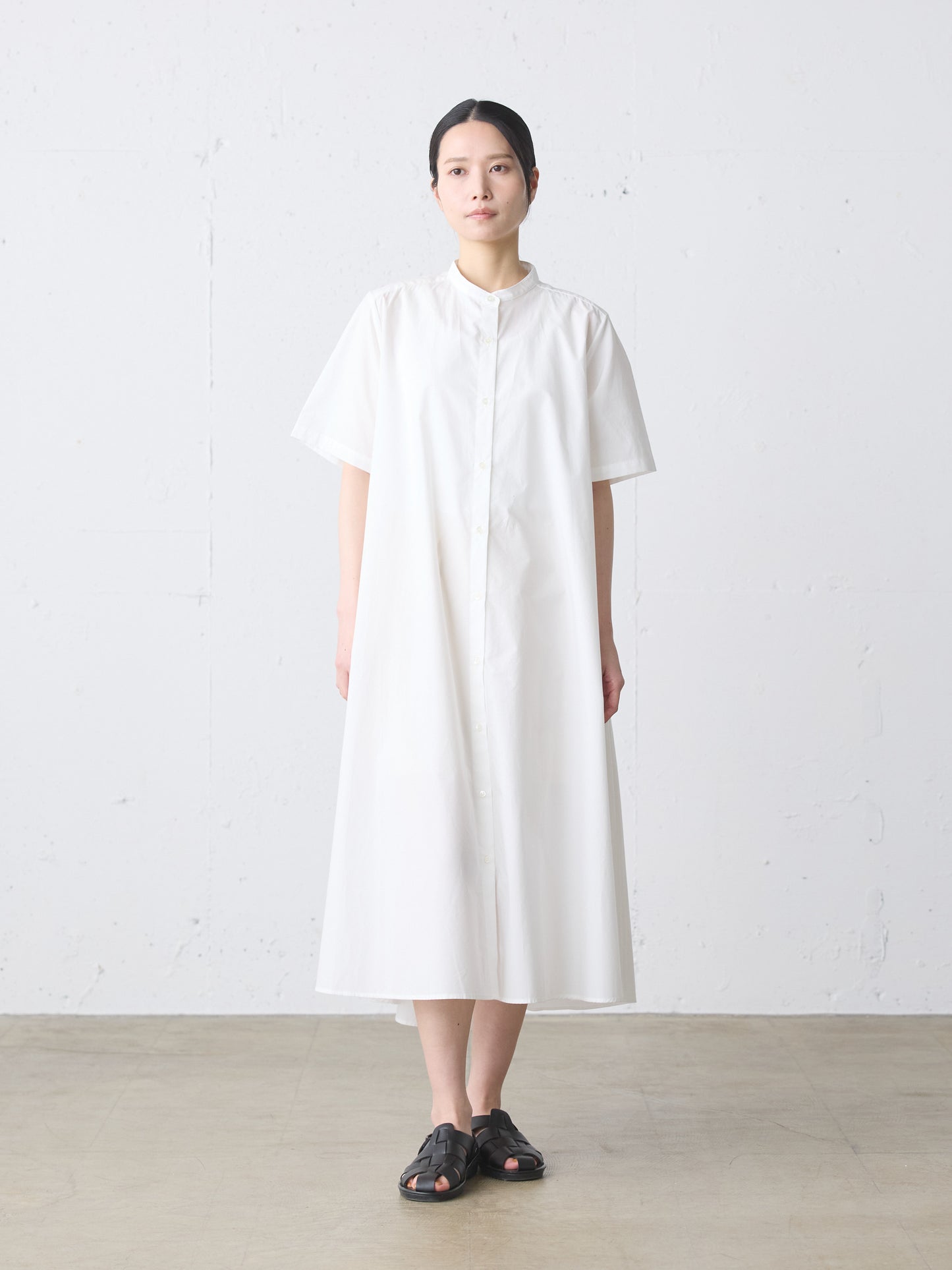 half slv A line shirt one-piece