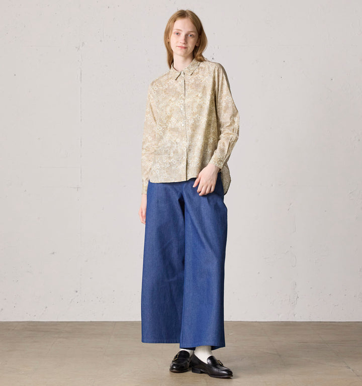 【A】denim wide pants