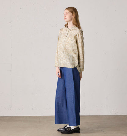 【A】denim wide pants