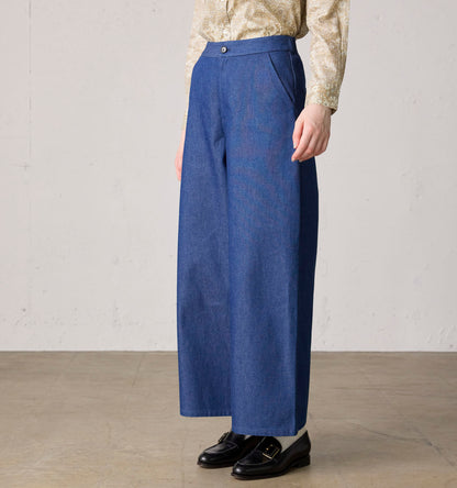 【A】denim wide pants