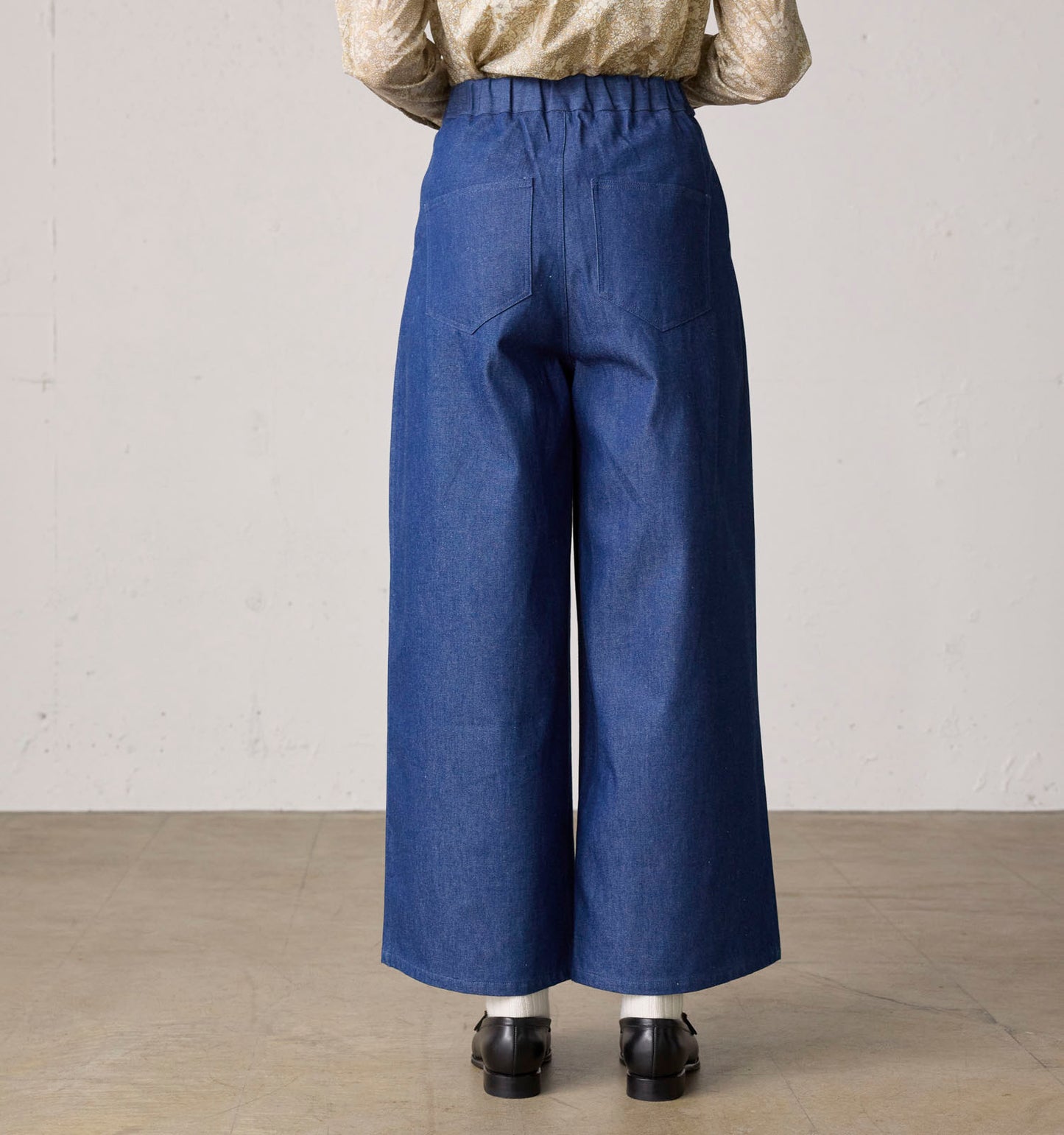 【A】denim wide pants