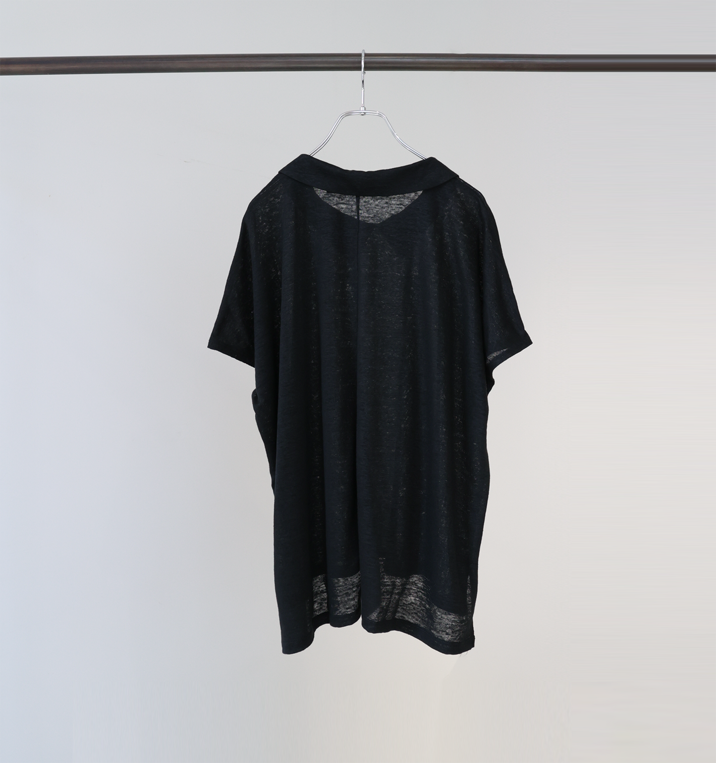 【A】linen with collar pullover