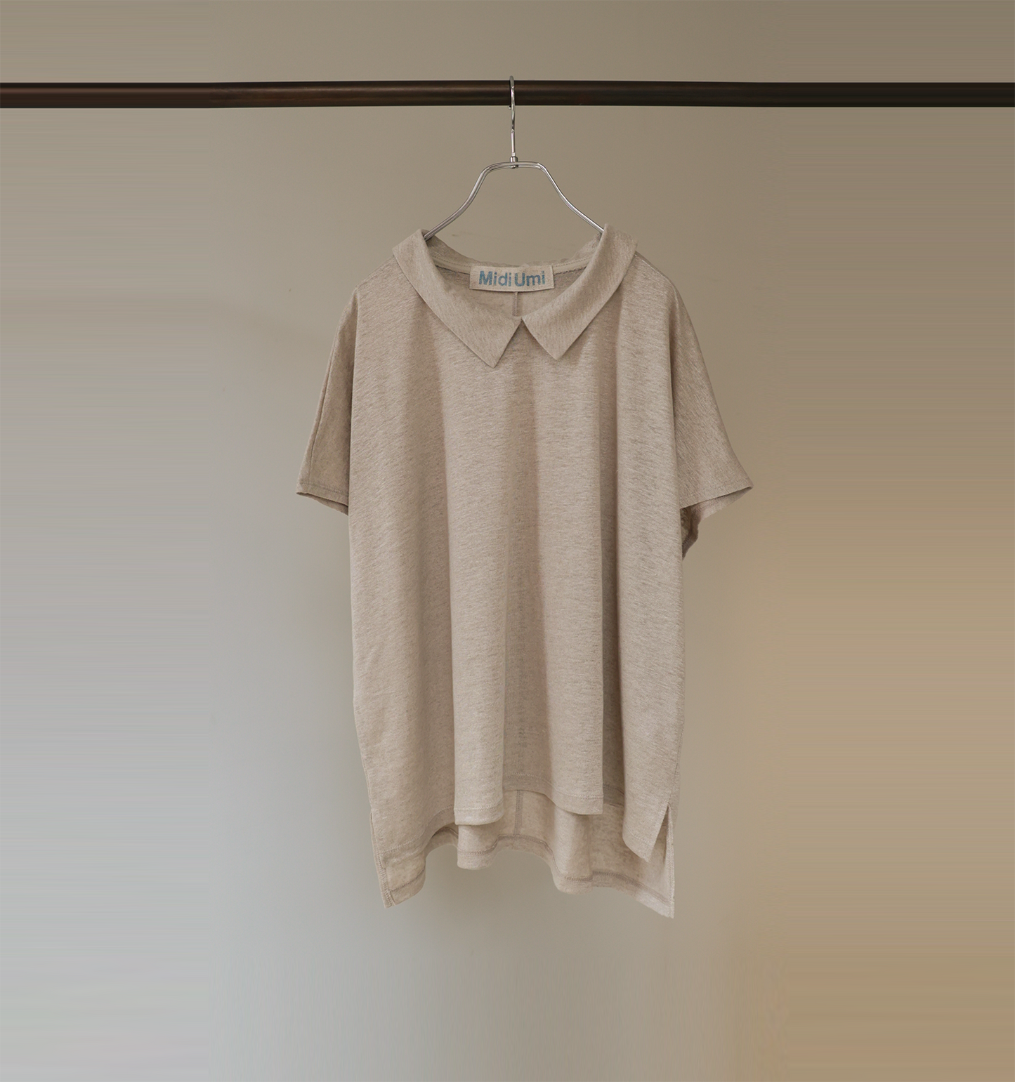 【A】linen with collar pullover