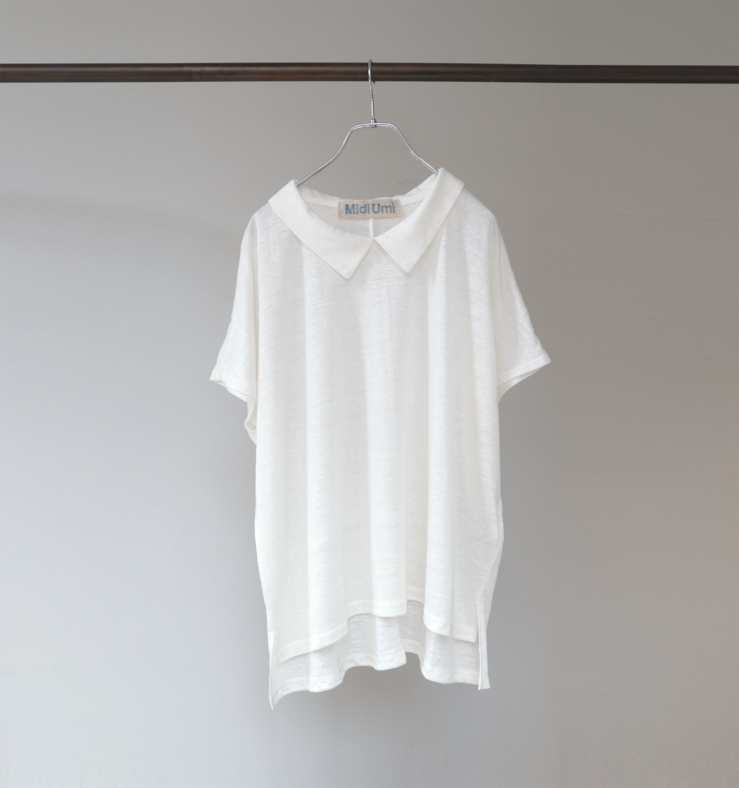 【A】linen with collar pullover