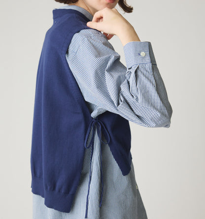 【A】side ribbon short vest