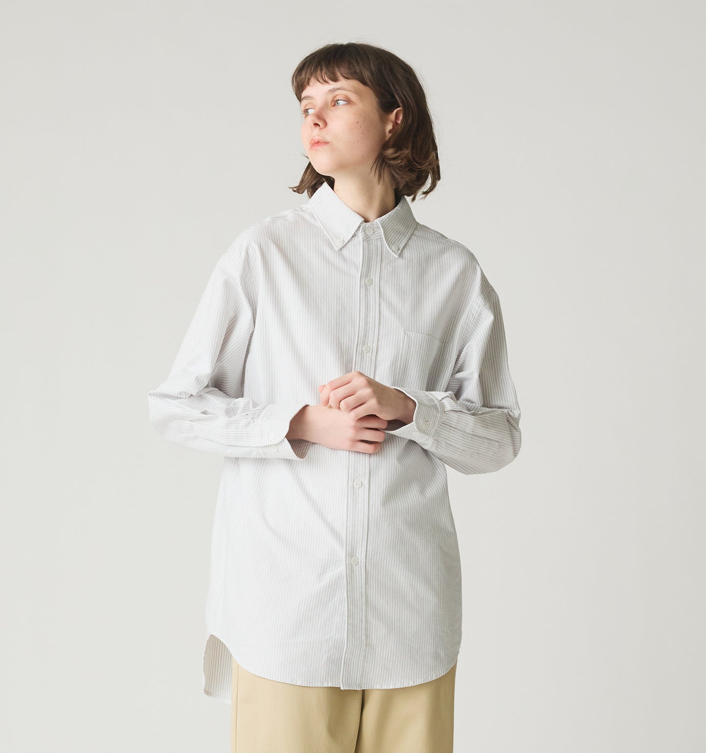 【A】button down shirt
