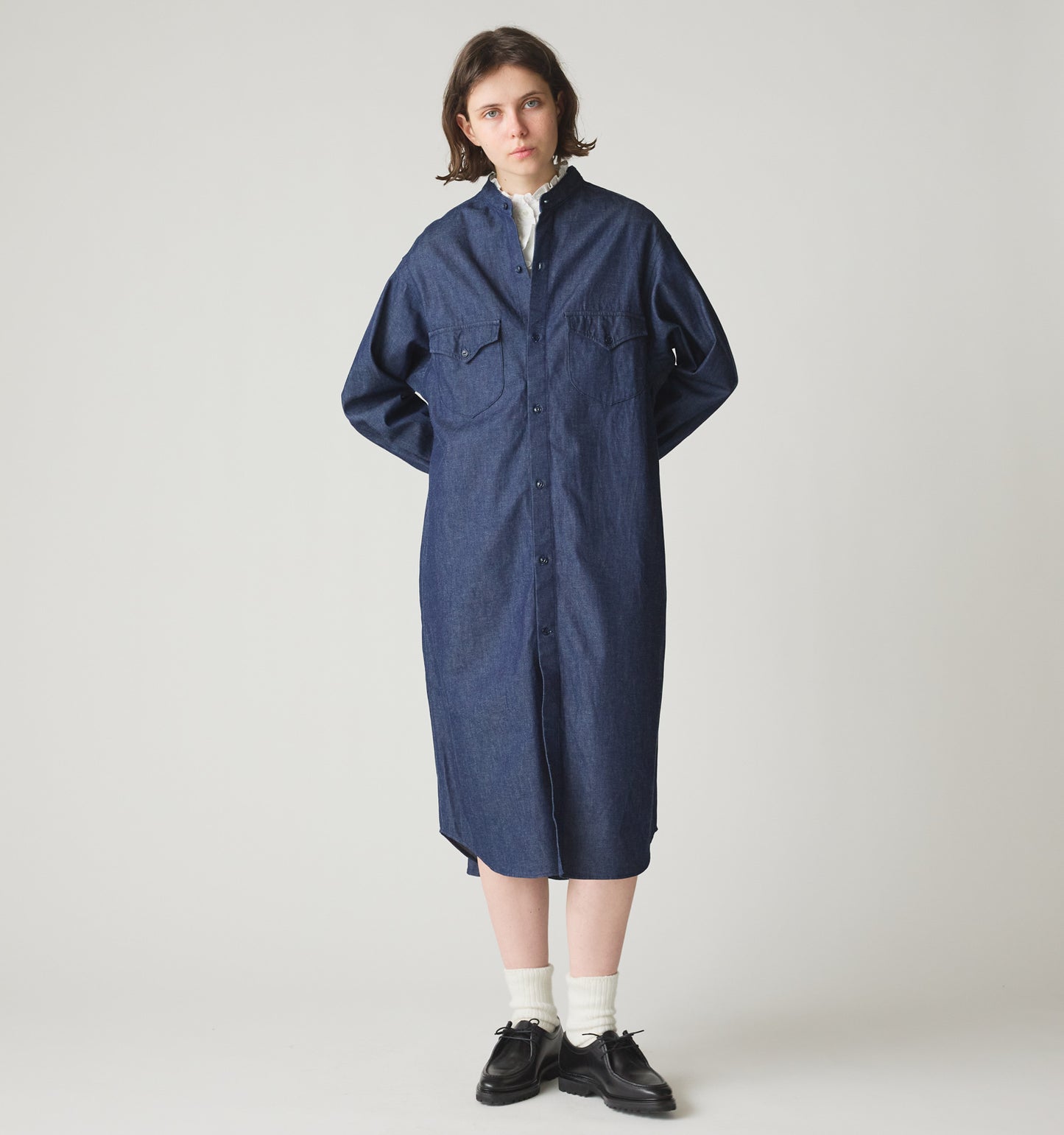 【A】denim shirt onepiece