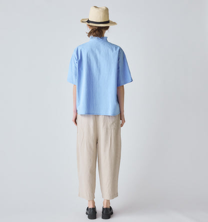 【A】half sleeve frill short shirt