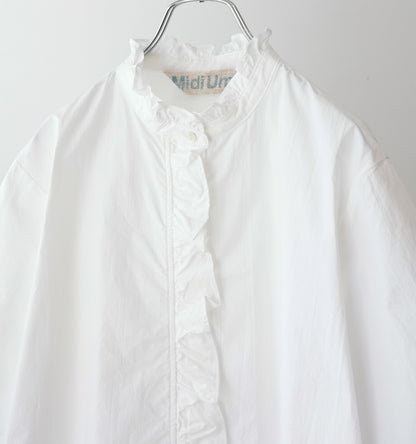 【A】half sleeve frill short shirt