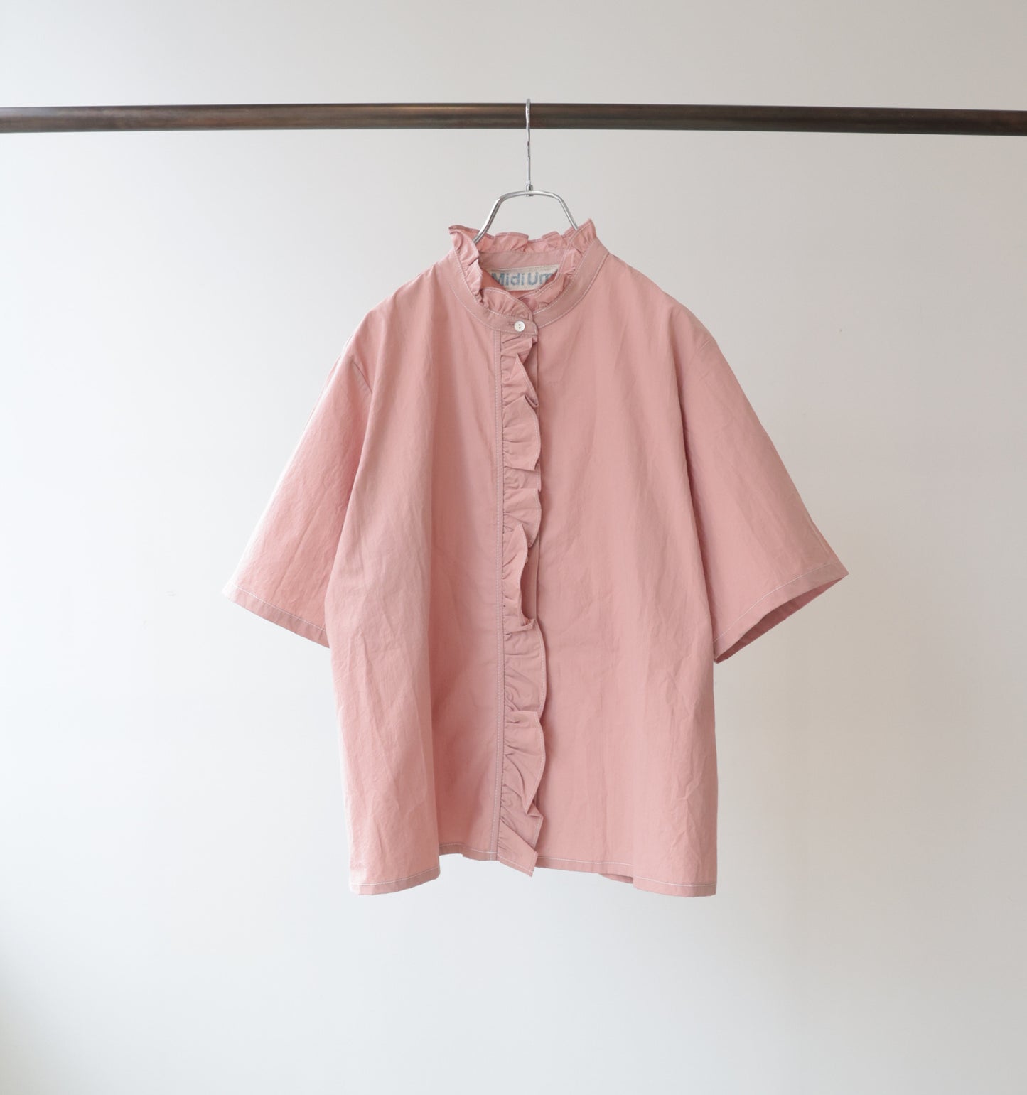 【A】half sleeve frill short shirt