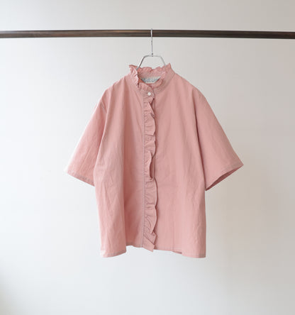 【A】half sleeve frill short shirt