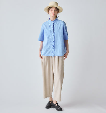【A】half sleeve frill short shirt