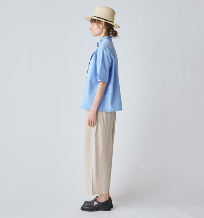 【A】half sleeve frill short shirt