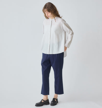 【A】sheer stripe back gather shirt