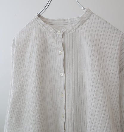 【A】sheer stripe back gather shirt