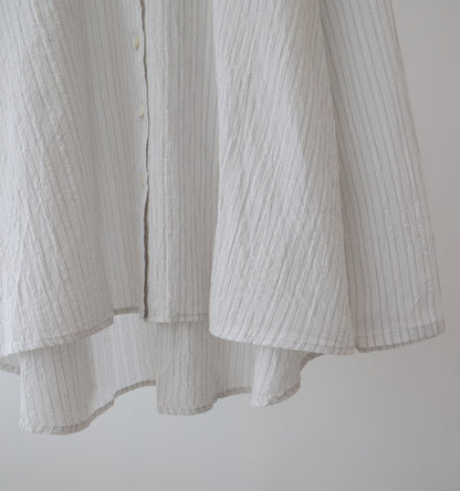 【A】sheer stripe back gather shirt