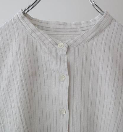 【A】sheer stripe back gather shirt