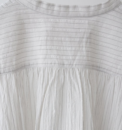 【A】sheer stripe back gather shirt