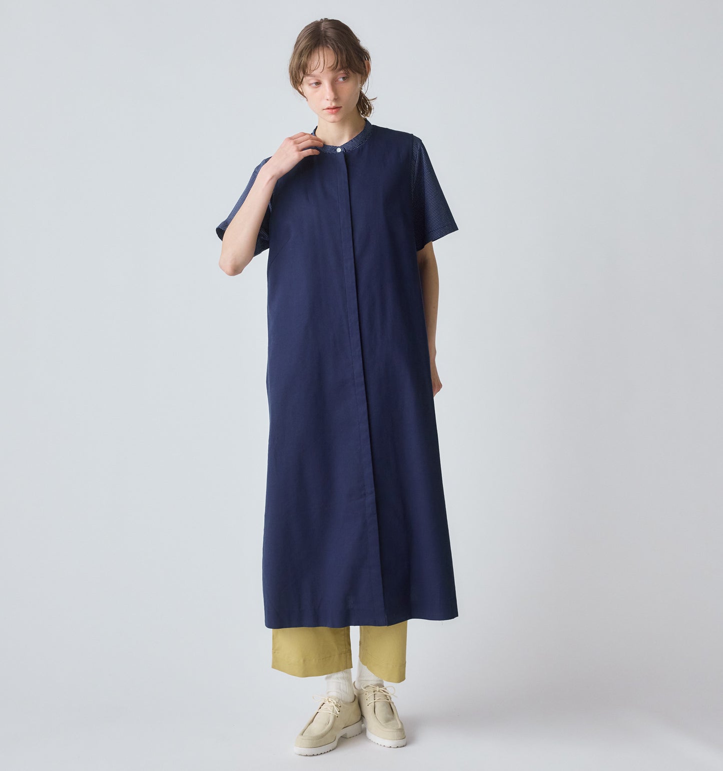 【A】crew neck gilet one piece