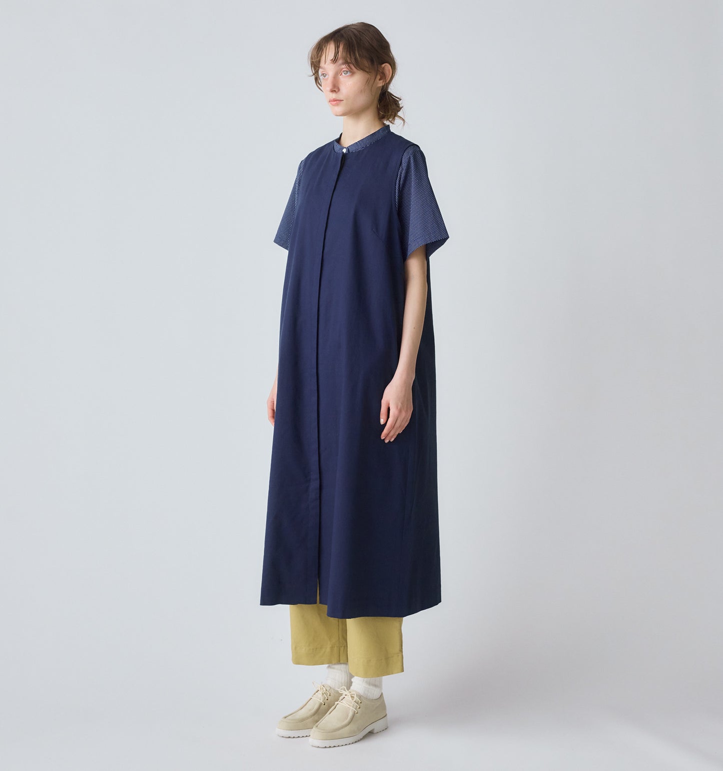 【A】crew neck gilet one piece