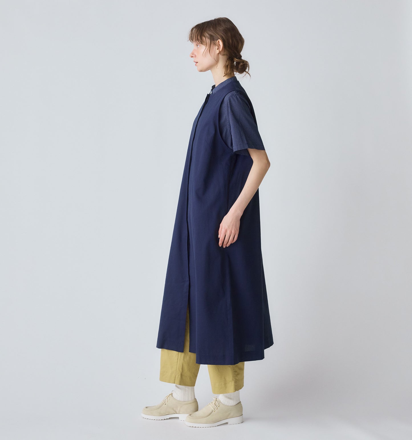 【A】crew neck gilet one piece