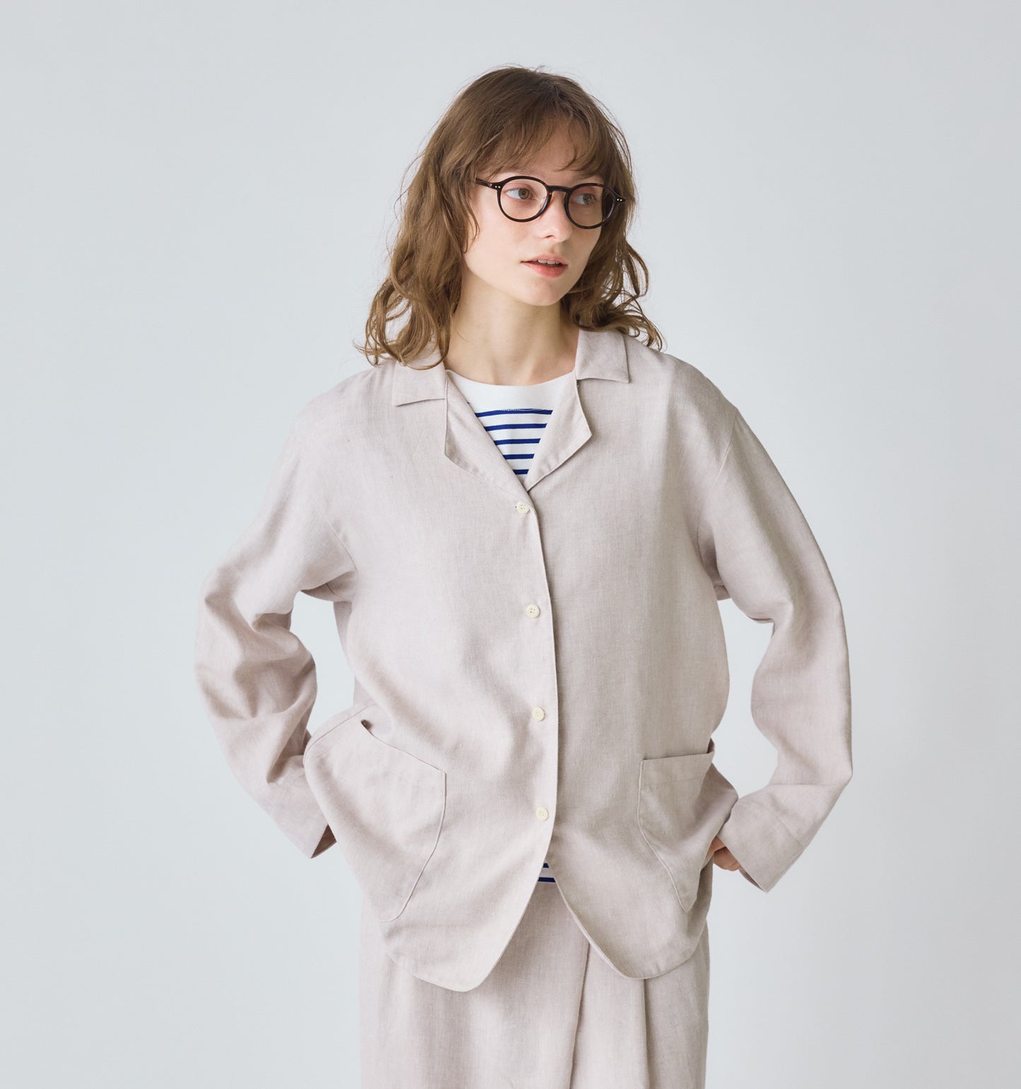 【A】NORTHERN LINEN shirt jacket