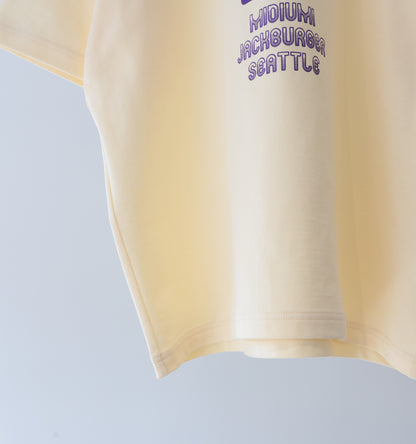 【A】hamburger print T shirt