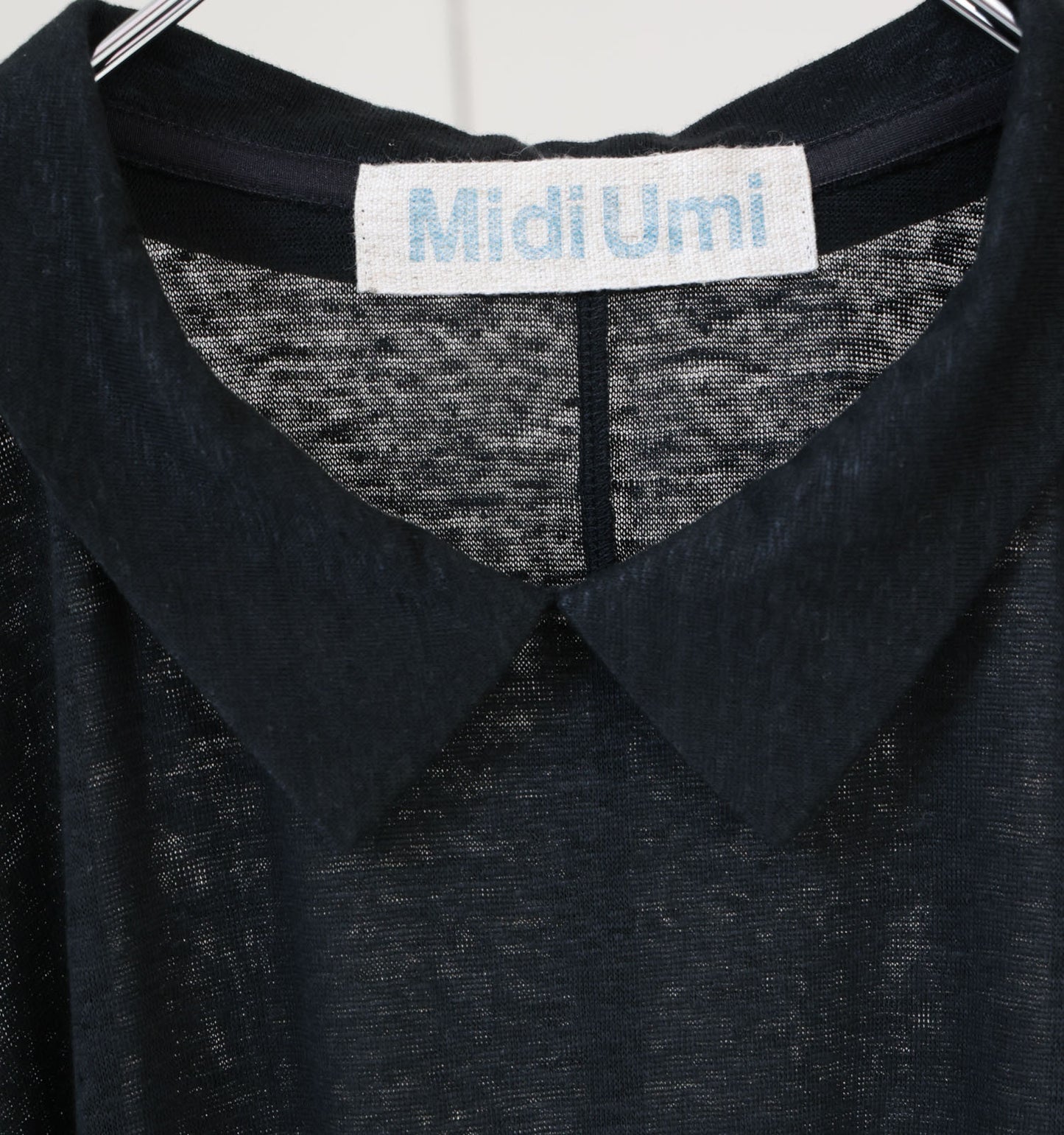 【A】linen with collar pullover